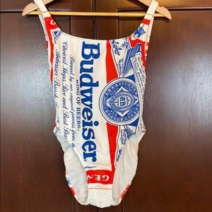 VINTAGE 1990 Budweiser one piece swimsuit
